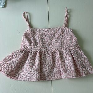 Floral Pink Peplum Top